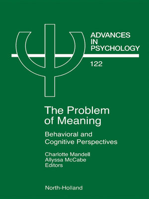 cover image of Problem of Meaning Behavioural and Cognitive Perspectives